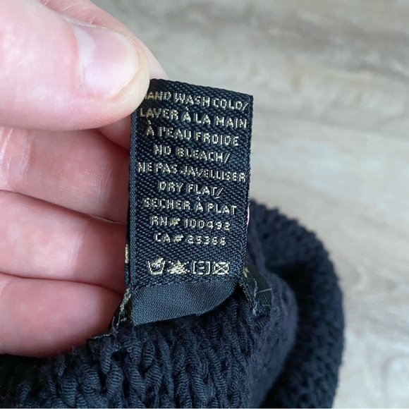 Pure Handknit black sleeveless sweater tunic cowl neck style knit pullover L/XL - Picture 6 of 7